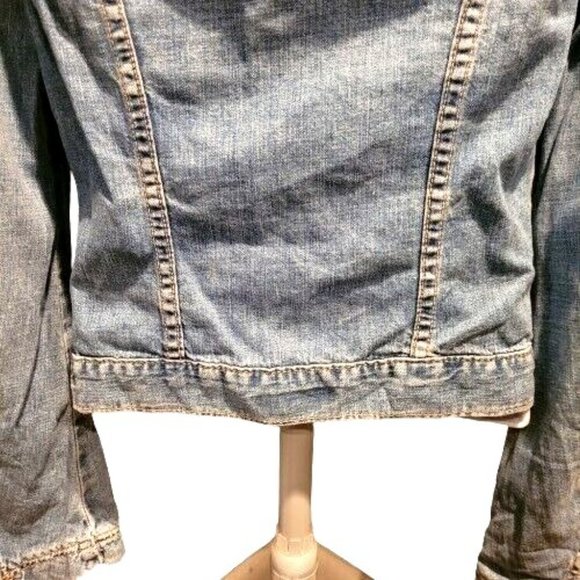 AG Adriano Goldschmied Denim Jacket Womens S Small The Alamo Distressed EUC - Picture 10 of 14